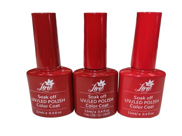 Imagem de Kit 3 Esmaltes em Gel Lirio 12ml em Tons de Vermelho