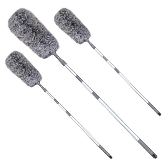 Imagem de Kit 3 Espanadores Eletrostático Tira Pó Com Cabo Extensor 1,50 Mts
