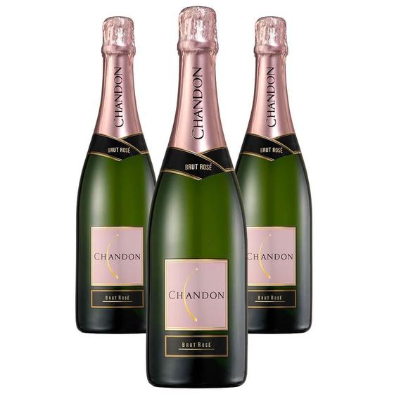 Imagem de Kit: 3 Espumantes Chandon Brut Rose 750Ml