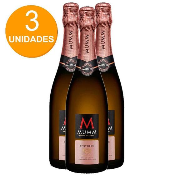 Imagem de Kit 3 Espumantes Mumm Cuvée Brut  Rosé 750ml