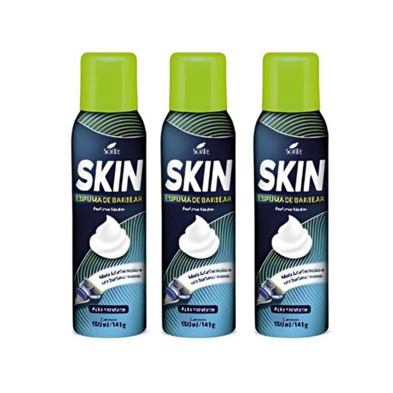 Imagem de Kit 3 Espumas De Barbear Homens Skin Kelldrin 200ml 166gr