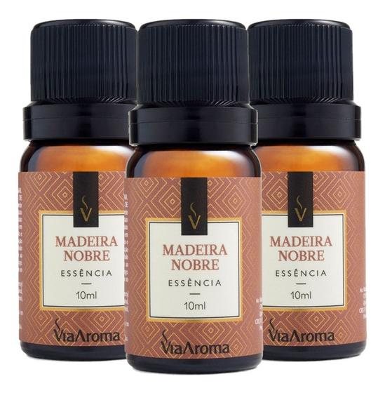 Imagem de Kit 3 Essencia Via Aroma 10ML Para Aromatizador Difusor de Essencia De Tomada Madeira Nobre Nobre