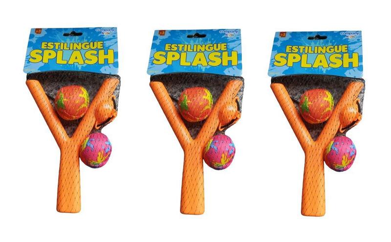 Imagem de Kit 3 Estilingues Lançador Splash Ball c/ 6 Bolas Brinquedo