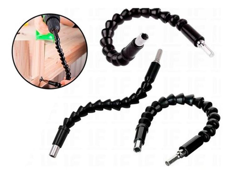 Imagem de Kit 3 Extensor Haste Prolongador Flexivel Parafusadeira Bits