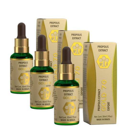 Imagem de Kit 3 Extrato de Própolis Gold 70 Wax Green 30ml