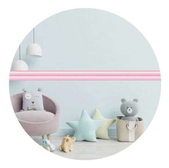 Imagem de Kit 3 Faixas Decorativas Quarto Infantil Adesivo Listras