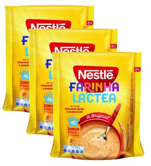 Imagem de kit 3 Farinha Láctea Original Nestlé Pacote 160g