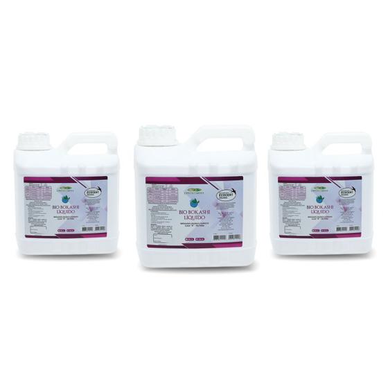 Imagem de Kit 3 Fertilizantes Orgânico Bio Bokashi Líquido 5 Litros