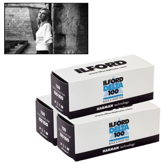 Imagem de Kit 3 Filmes 120 Preto E Branco Médio Formato Iso 100 - Ilford Delta 100