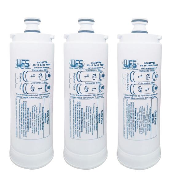 Imagem de Kit 3 Filtro Refil compatível Purificador Masterfrio Rótulo Azul Bico Grosso 22,5mm