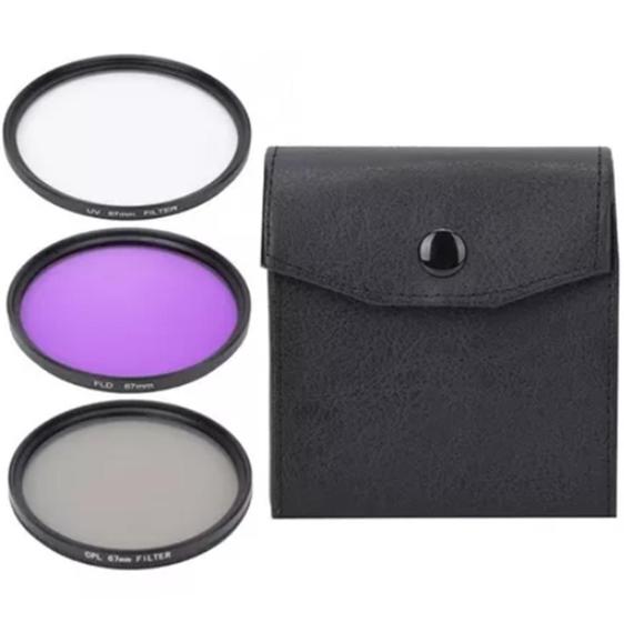 Imagem de Kit 3 Filtros Polarizadores UV, CPL e FLD para Lentes de 52mm Câmeras DSLR