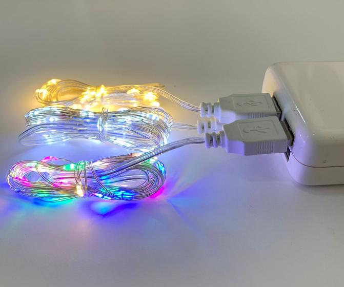 Imagem de Kit 3 Fio de Fada Led 3M Branco Quente / Frio / Colorido