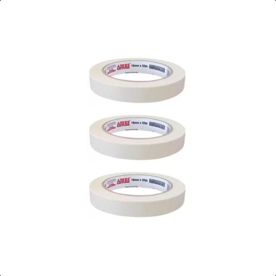 Kit 3 Fita Crepe Uso Geral Adere 423 18X50 Menor preço em Kit 3 Fita Crepe Uso Geral Adere 423 18X50