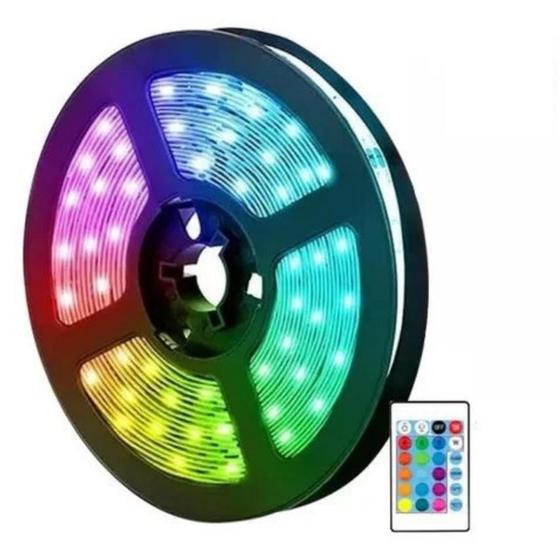 Imagem de Kit 3 Fitas de LED RGB Profissional 60 LED/M 14.4W/M 5050 12V IP65 5 Metros + Controle