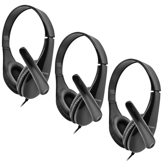 Imagem de Kit 3 Fones De Ouvido com Microfone Headset Business Para Notebook, Pc - Conexão P2 - Multilaser Ph294