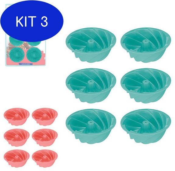 Imagem de Kit 3 Forma De Silicone Para Cupcake 6 Peças