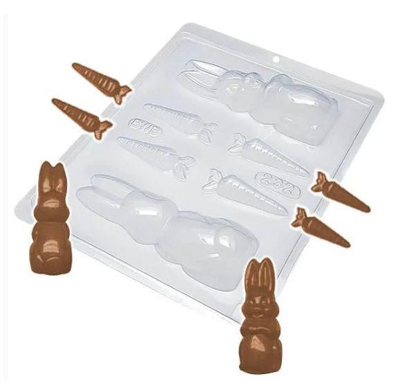 Imagem de Kit 3 Forma Molde Chocolate Bom Bom Barra Trufa Tablete Pirulito Pascoa