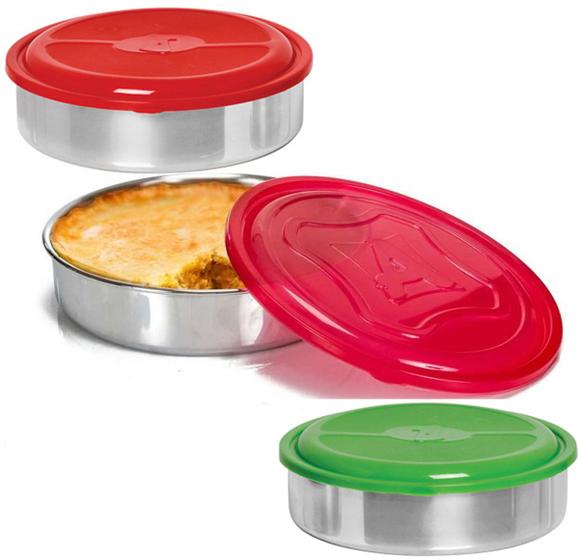 Imagem de Kit 3 Formas Baixas Em Alumínio Com Tampa Nº 30 Assar Bolos Tortas Empada G E Assados