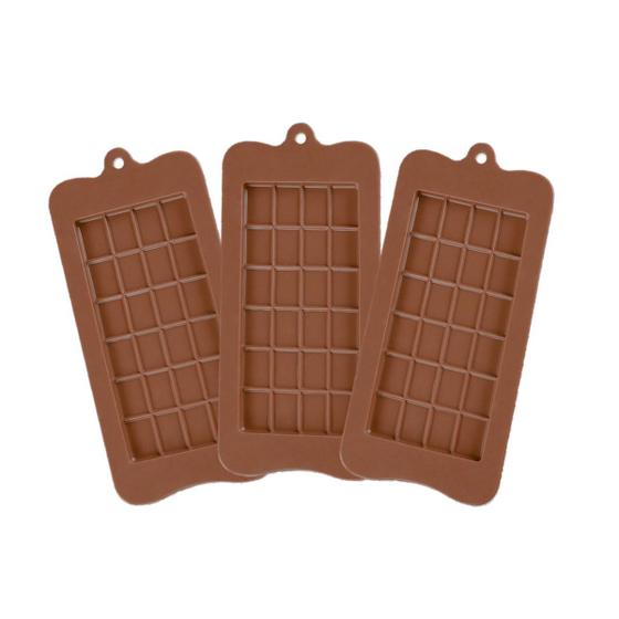 Imagem de Kit 3 Formas Silicone Para Barra de Chocolate de 100 Gramas