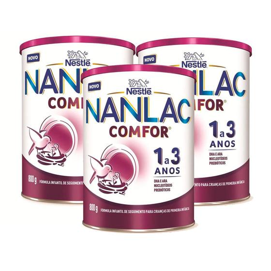 Kit 3 Fórmula Infantil NANLAC Comfor 800g Menor preço em Kit 3 Fórmula Infantil NANLAC Comfor 800g