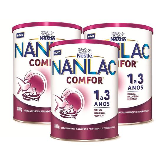 Imagem de Kit 3 Fórmula Infantil NANLAC Comfor 800g