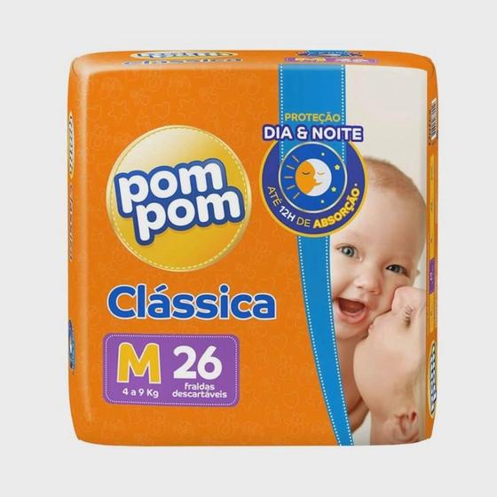 Imagem de KIT 3 FRALDA POMPOM CLASSICA JUMBO M 26 = 78 un