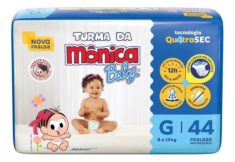 Imagem de Kit 3 Fralda Turma Da Mônica Baby Mega G Atacado