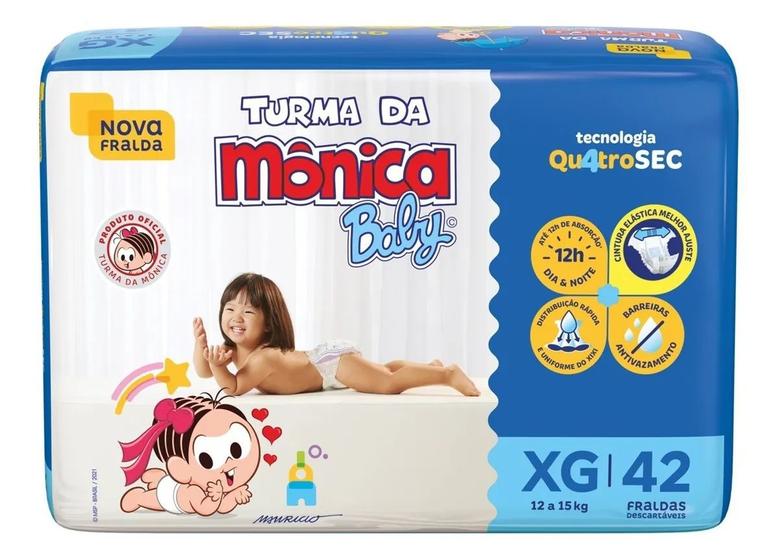Imagem de Kit 3 Fralda Turma Da Mônica Baby Mega XG