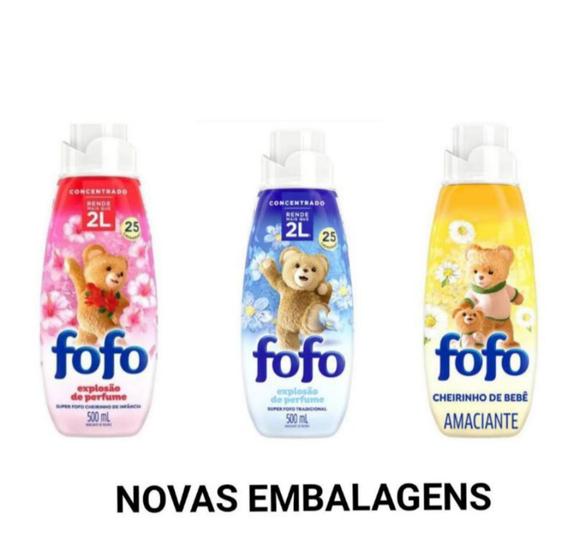 Imagem de Kit 3 Frascos Amaciantes Concentrados 500ml FOFO. Fragrâncias Variadas