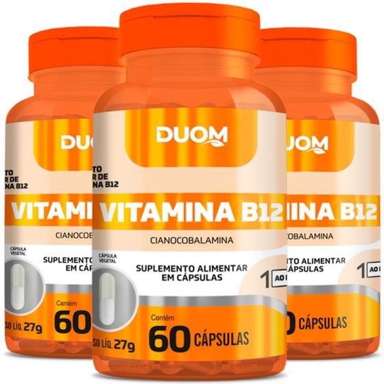 Kit 3 Frascos Vitamina B12 Cianocobalamina Puro 180 Cápsulas Menor preço em Kit 3 Frascos Vitamina B12 Cianocobalamina Puro 180 Cápsulas