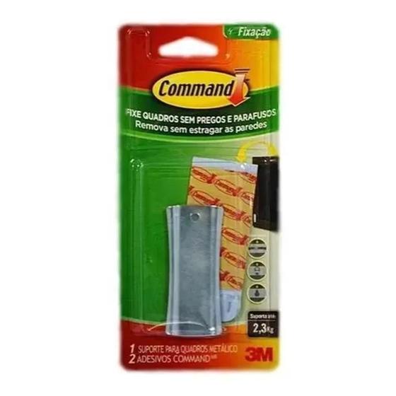 Imagem de Kit 3 Gancho Suporte Metal Para Quadros Command 3M Até 2,3Kg