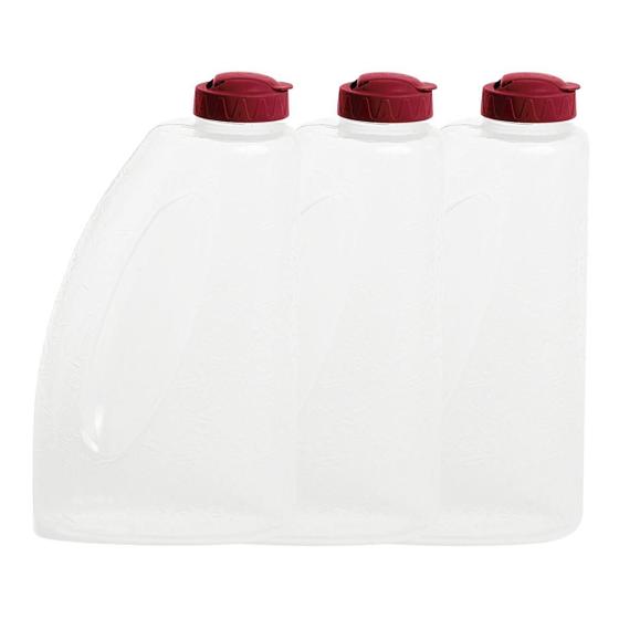 Imagem de Kit 3 Garrafa Para Geladeira Água Suco Plástico 2l Plasvale - Cores