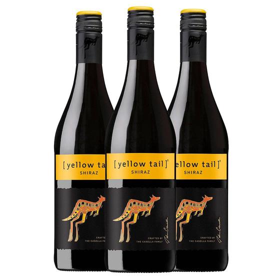 Imagem de Kit 3 Garrafas Vinho Tinto Yellow Tail Syrah 750ml