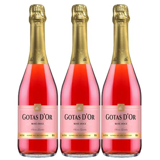 Imagem de Kit 3 Gaseificado Sem Álcool Gotas Garibaldi Rosé - 660Ml