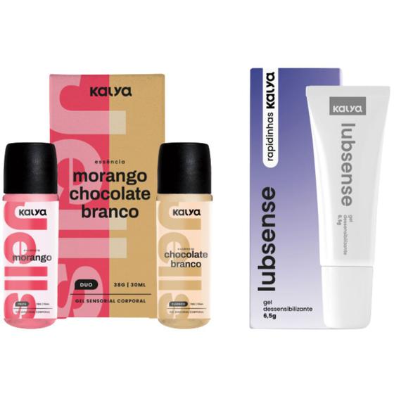 Imagem de Kit 3 Gel Beijavel Chocolate Morango e Dessensibilizante