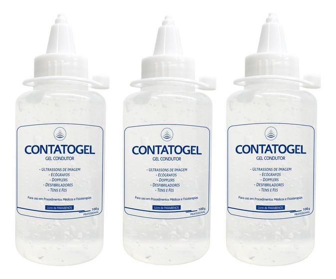 Imagem de Kit 3 - Gel Condutor De Contato Para Fisioterapia Tens Fes Ultrassom Bisnaga 100g