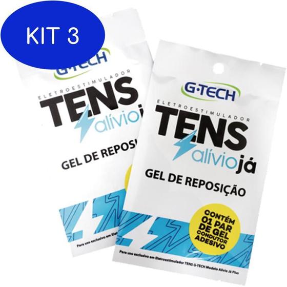 Imagem de Kit 3 Gel de Reposição Tens ALívio Já Plus (1 par) G-Tech
