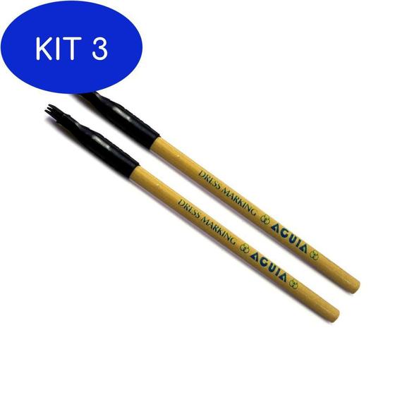 Imagem de Kit 3 Giz Águia Lápis Para Marcação De Tecidos Amarelo 2 Unidades