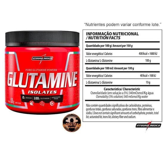 Imagem de Kit 3 Glutamine Natural Isolates 150G - Integralmédica