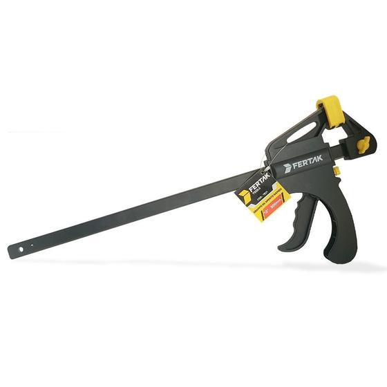 Imagem de Kit 3 Grampos Sargento Aperto Rápido Fertak 12 30Cm + Luvas