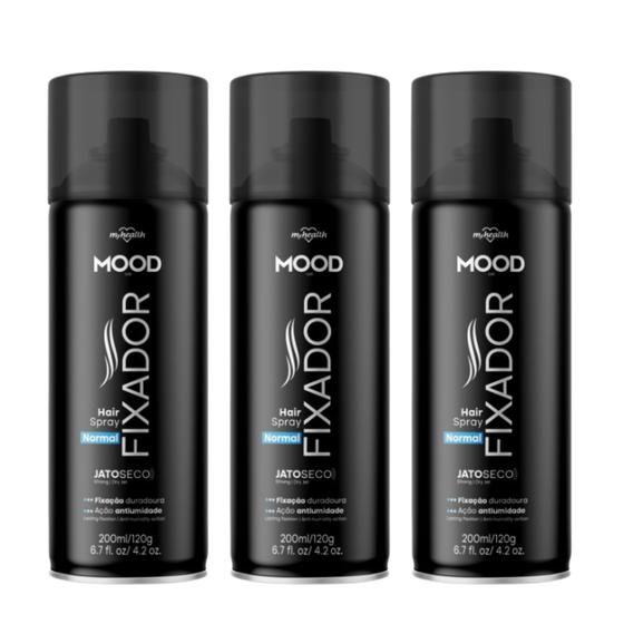 Imagem de Kit 3 Hair Spray Fixador Normal Mood 200Ml - My Health