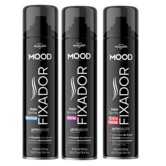 Imagem de Kit 3 Hair Spray Fixador Normal Mood 400Ml - My Health