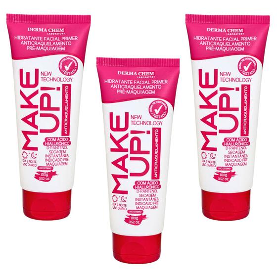 Imagem de Kit 3 Hidratantes Facial Primer Pré Make-Up Dermachem 100g