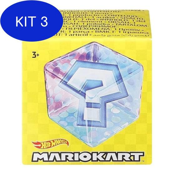 Imagem de Kit 3 Hot Wheels Mario Kart Caixa Surpresa  - Mattel