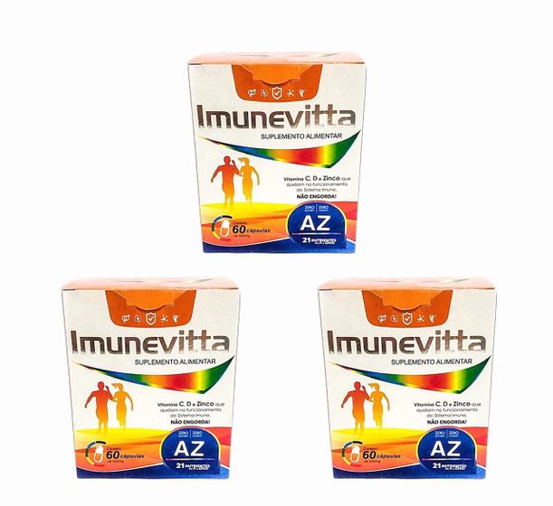 Imagem de Kit 3 Imunevitta Vitaminas A-z 60 Cápsulas