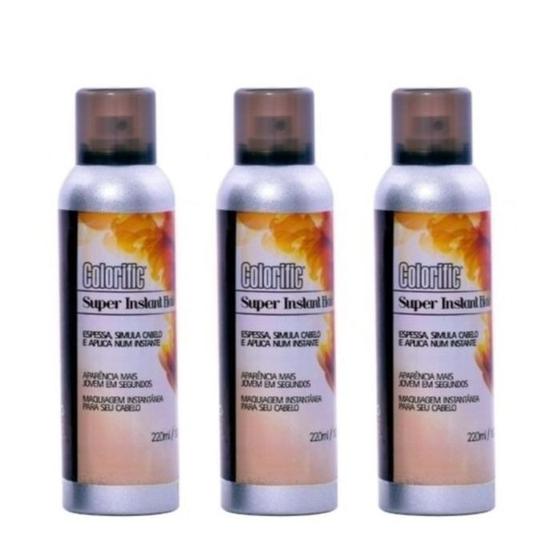 Imagem de Kit 3 Instant Hair Colorific Castanho Escuro 220ml