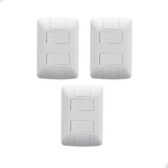 Imagem de Kit 3 Interruptor Duplo Paralelo 4X2 Embutir Aria Tramontina