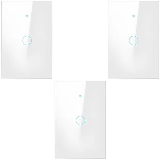 Imagem de Kit 3 Interruptores Inteligentes 1 Botao Neo Wifi Alexa Google Branco Avant