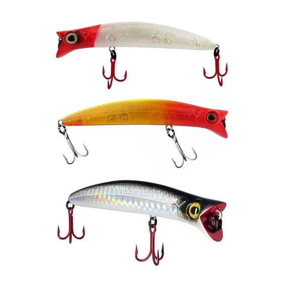 Imagem de Kit 3 Iscas Artificiais Pesca Superfície Marine Sports Thunder 90 9cm 11g