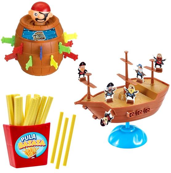 Imagem de Kit 3 Jogos Infantis Pula Pirata Navio Equilibrista e Pula Batata Art Brink
